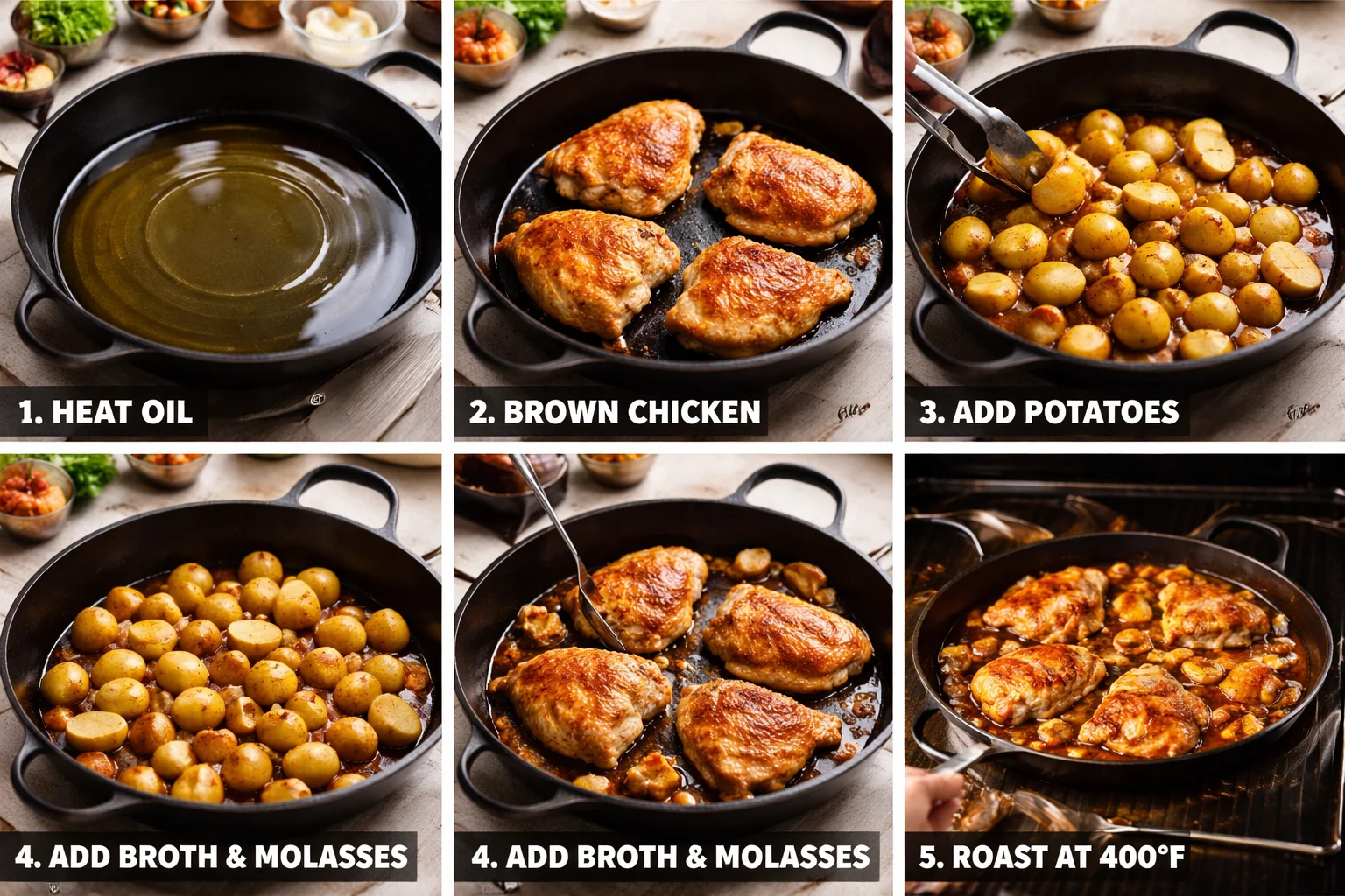 Easy Pomegranate Roasted Chicken Thighs with Potatoes Delight