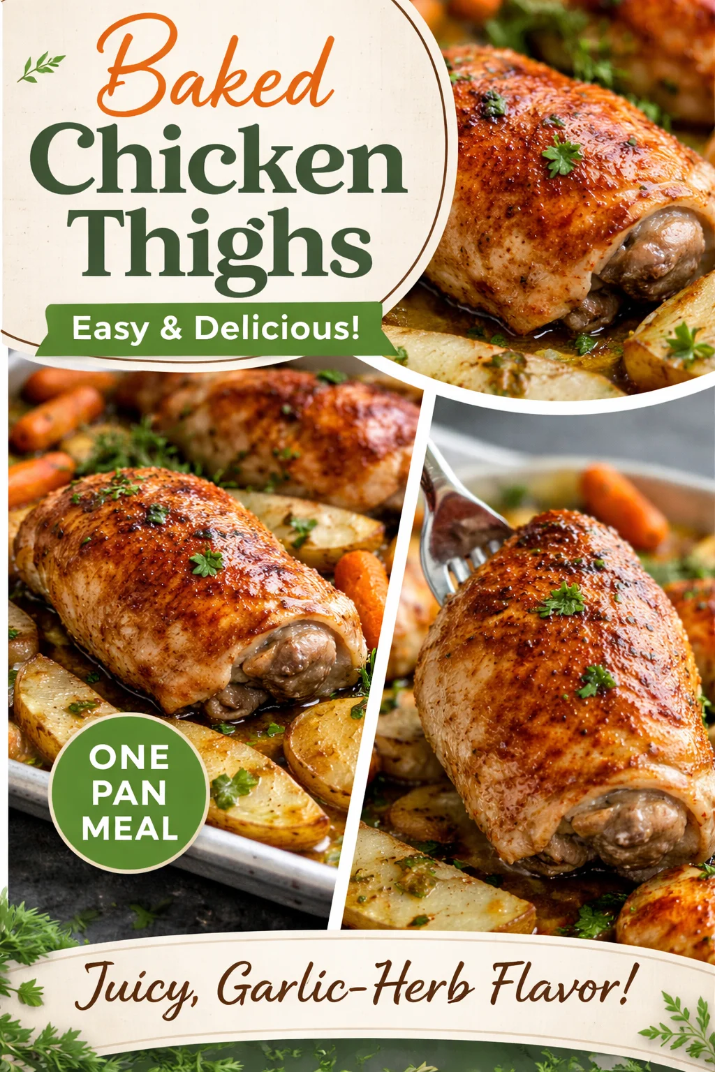 Easy Pomegranate Roasted Chicken Thighs with Potatoes Delight
