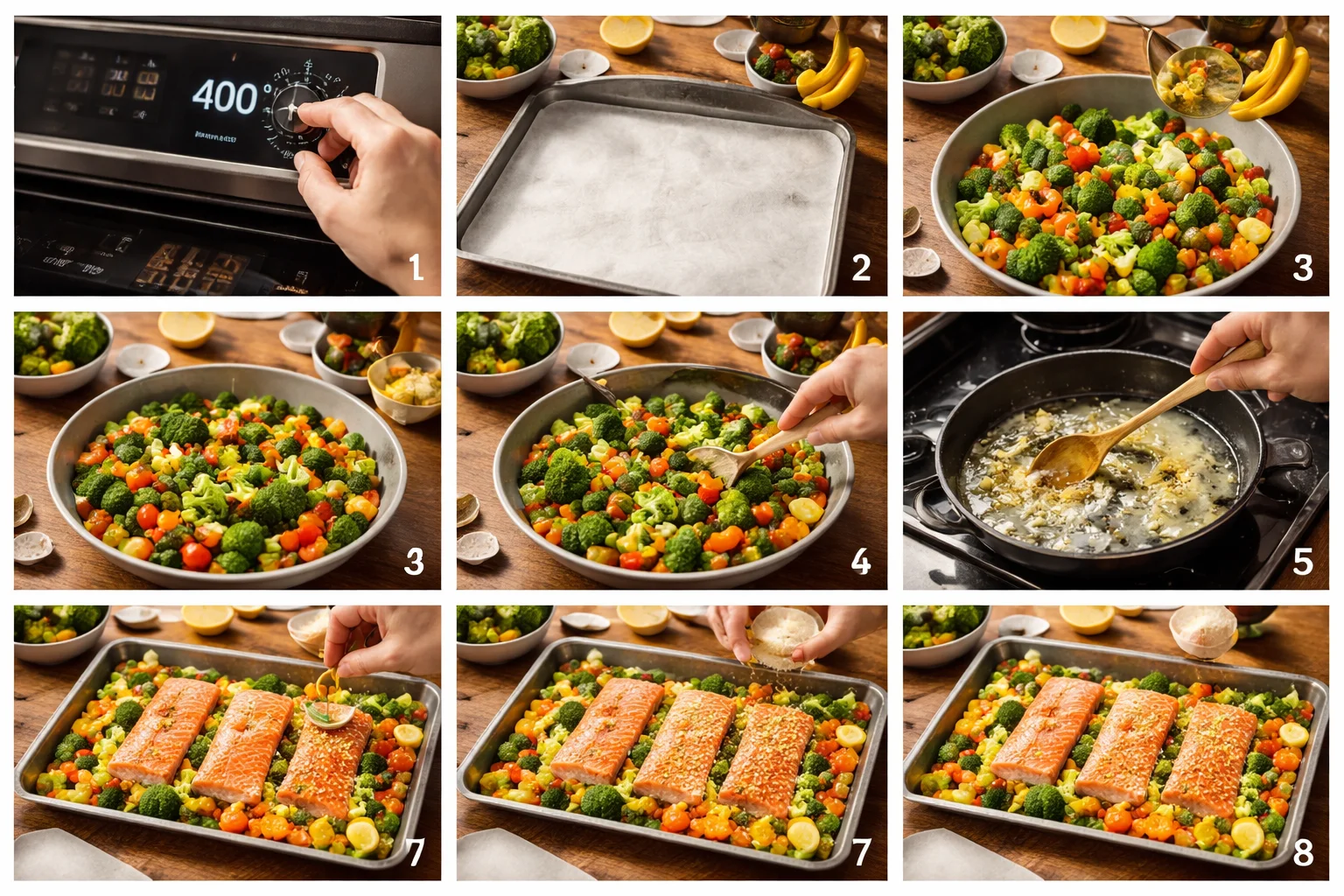 sheet pan lemon garlic parmesan salmon