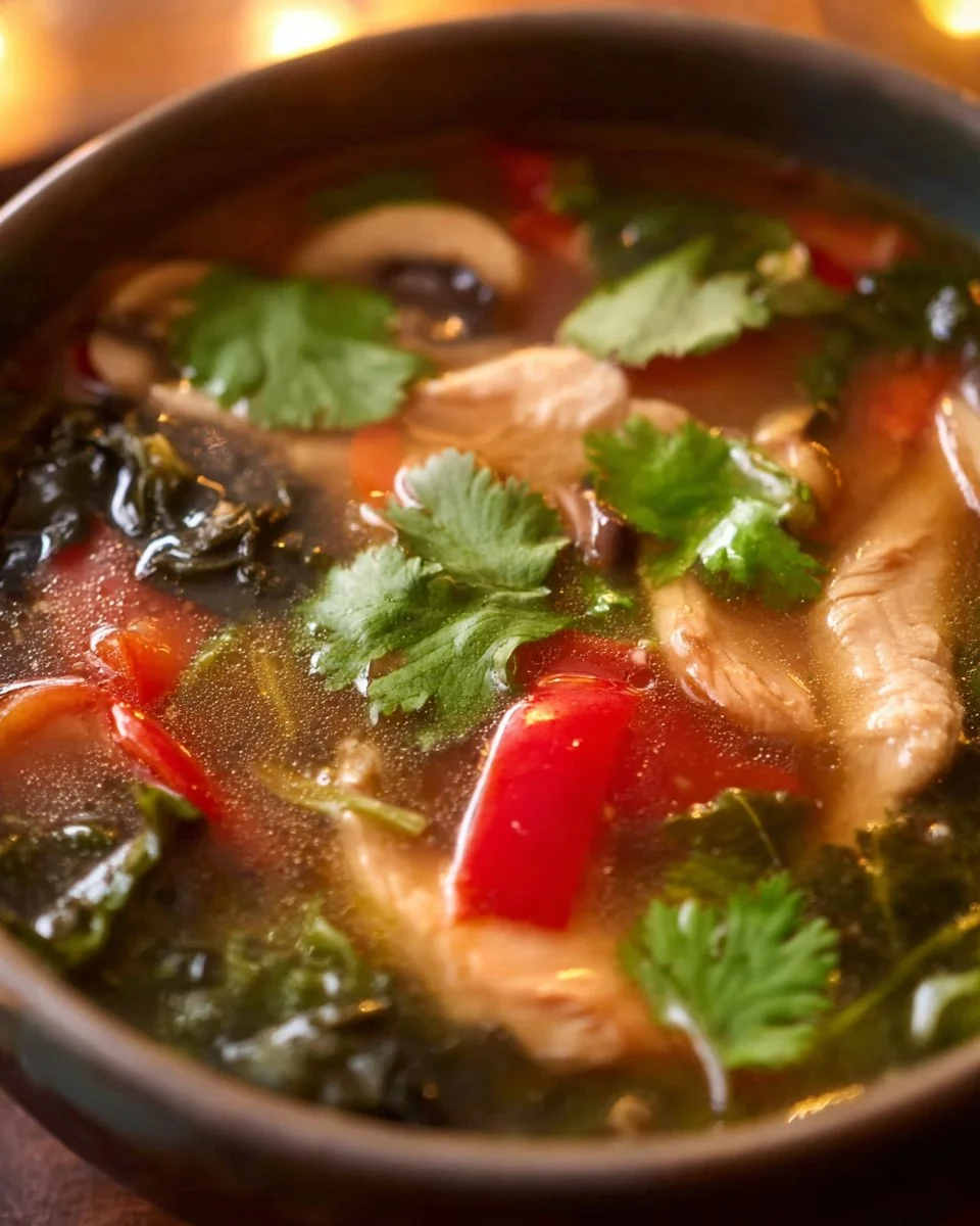 Authentic Thai Tom Yum Soup with Chicken