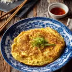 Delicious basic Thai omelette served on a plate