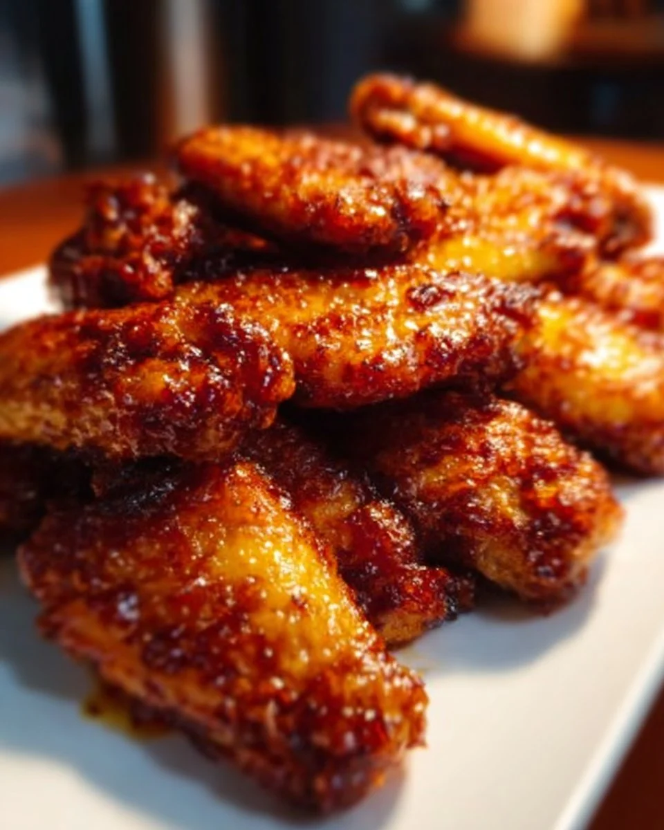 Delicious Brown Sugar Pineapple Wings garnished with fresh herbs