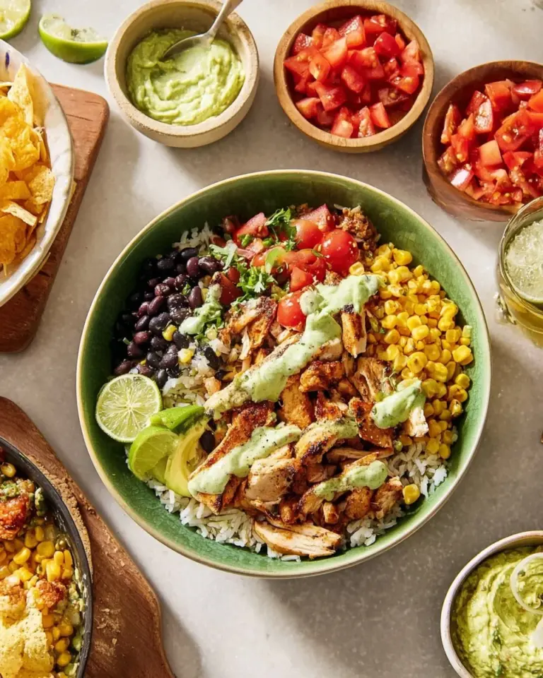 Healthy Chicken and Cauliflower Rice Bowl ready to serve