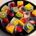 Refreshing Coconut Water Jelly Cubes in a bowl