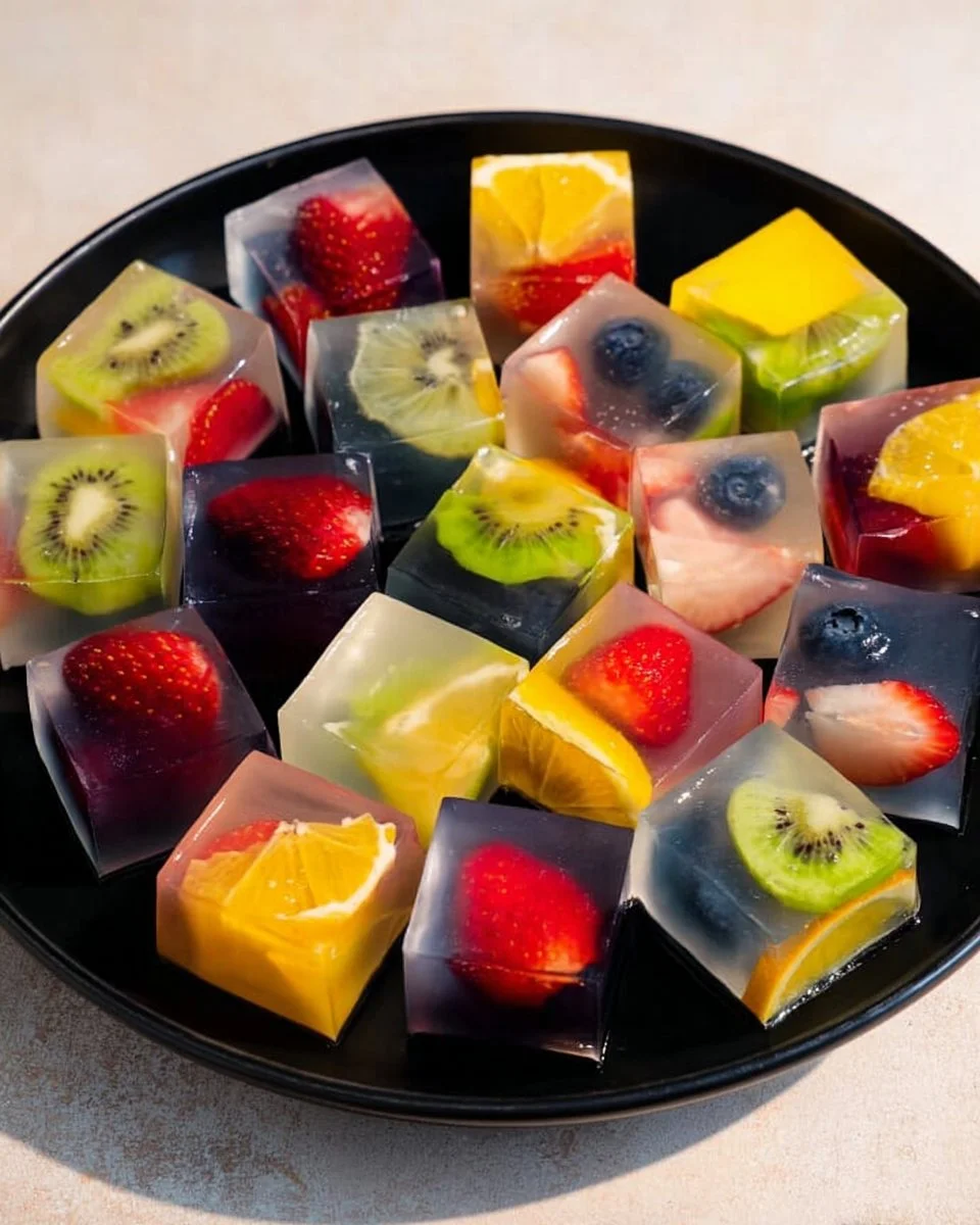 Refreshing Coconut Water Jelly Cubes in a bowl