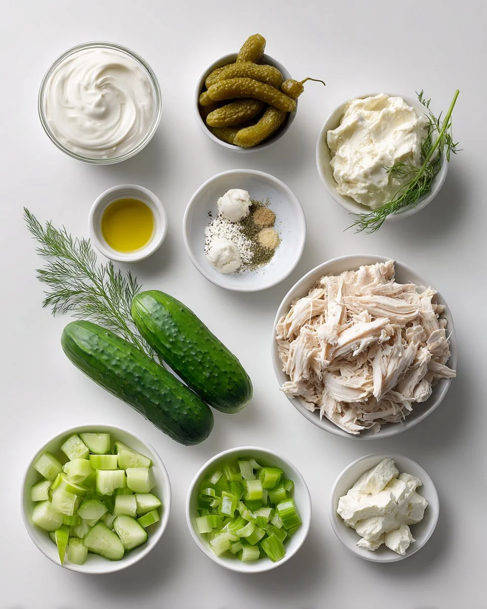 Dill Pickle Chicken Cucumber Boats