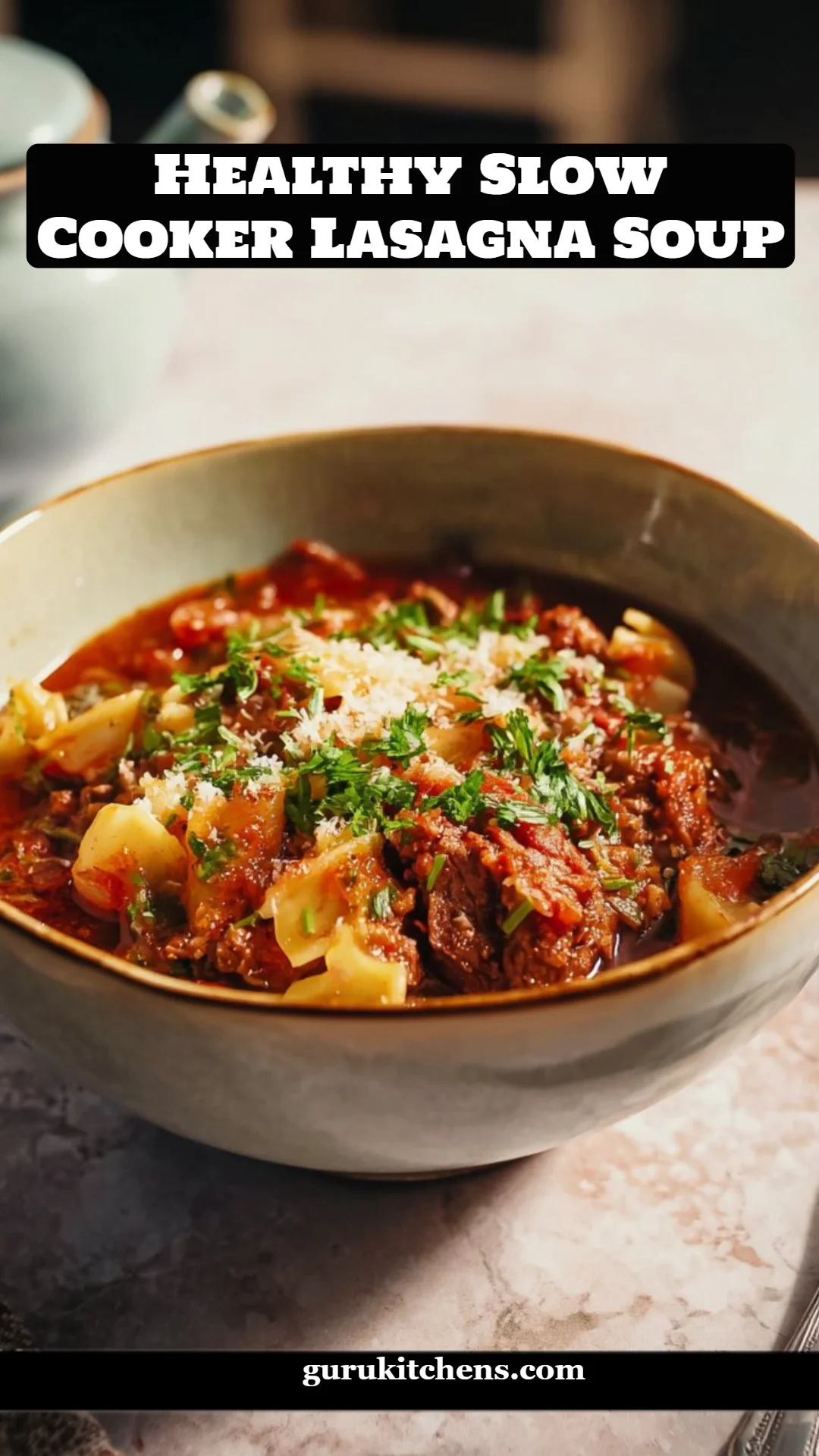 Healthy Slow Cooker Lasagna Soup