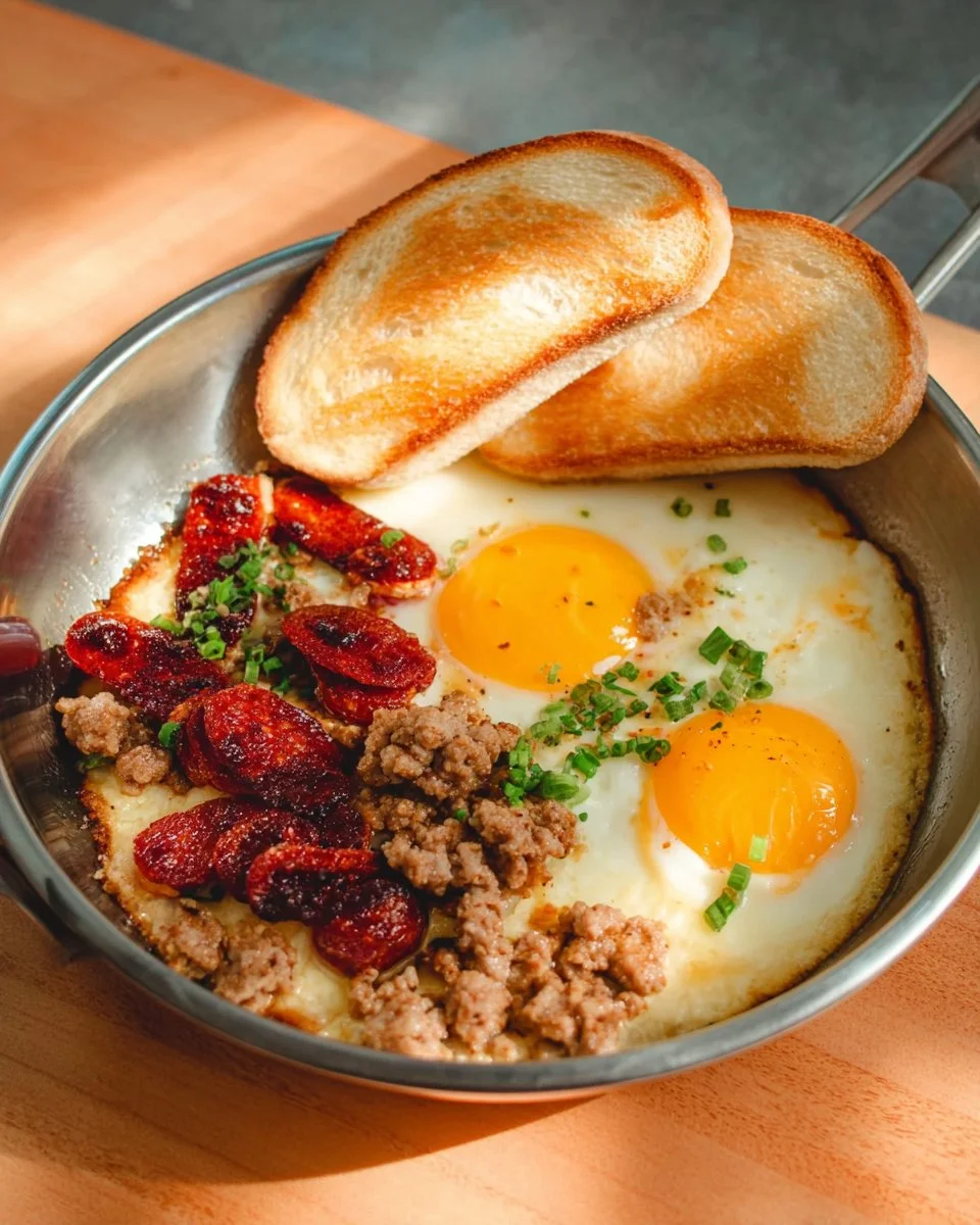 Pan Eggs Breakfast Thai Style (Kai Grata)
