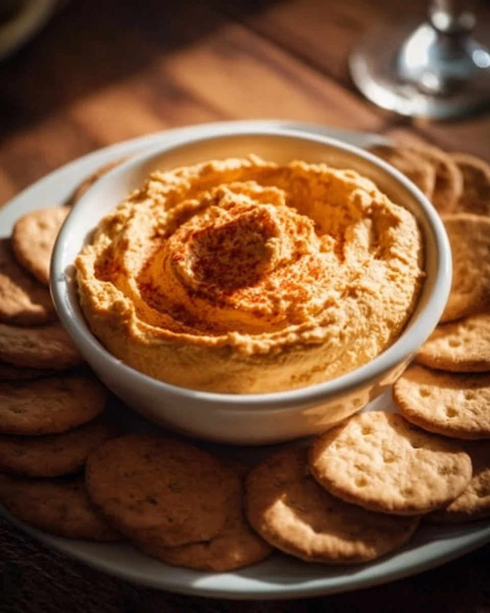 Creamy Pumpkin Pie Cheesecake Dip served with graham crackers and fall spices.