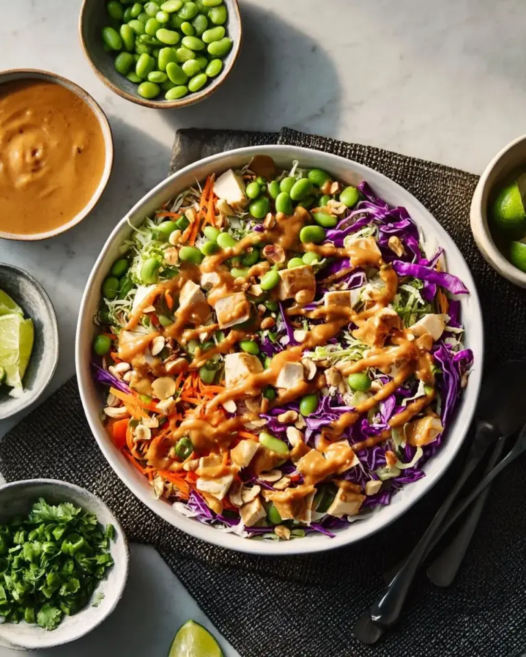 Delicious Sweet Chili Chicken Salad with colorful vegetables and chicken