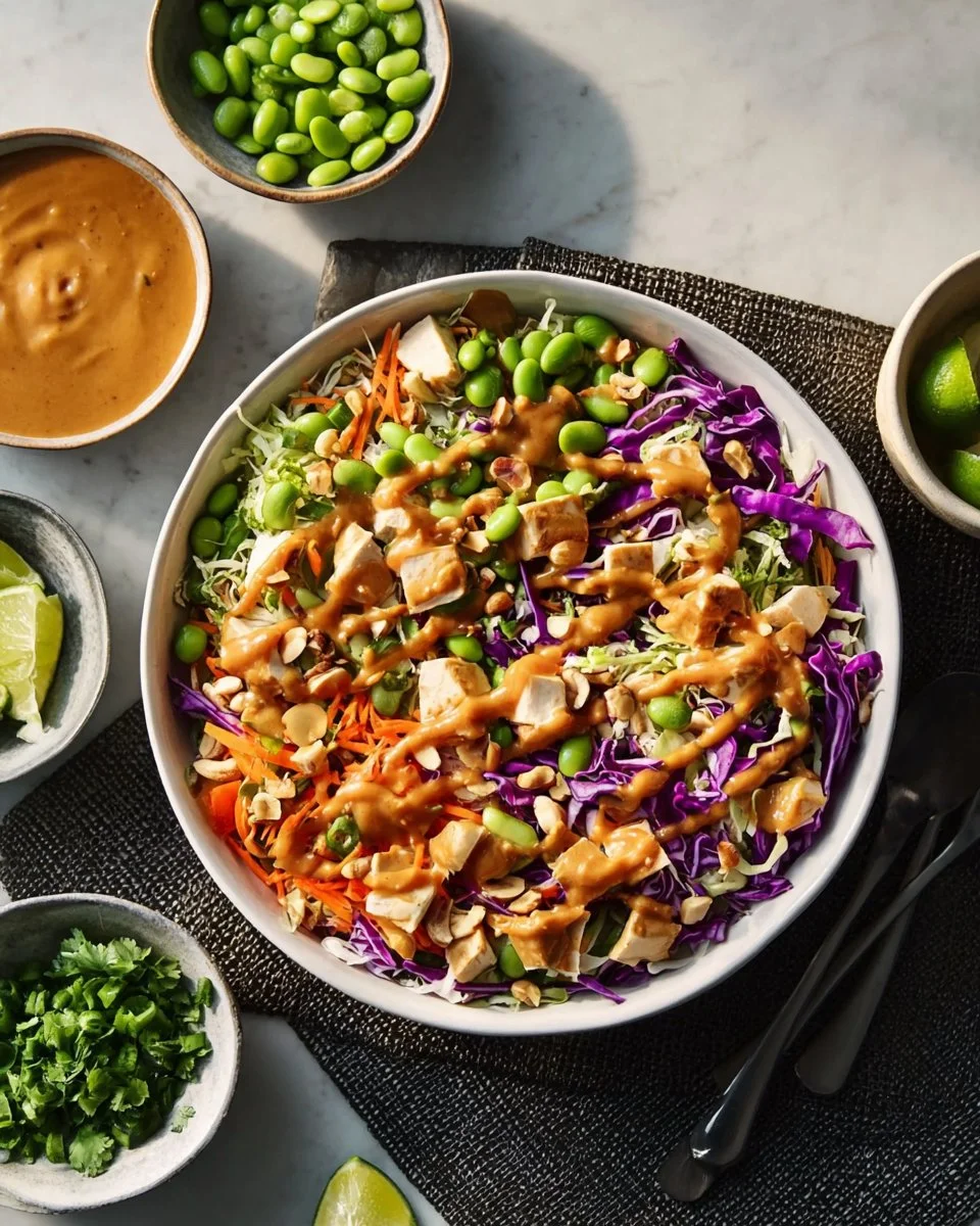 Delicious Sweet Chili Chicken Salad with colorful vegetables and chicken