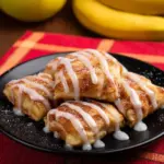 Delicious Thai Banana Roti served with sweetened condensed milk