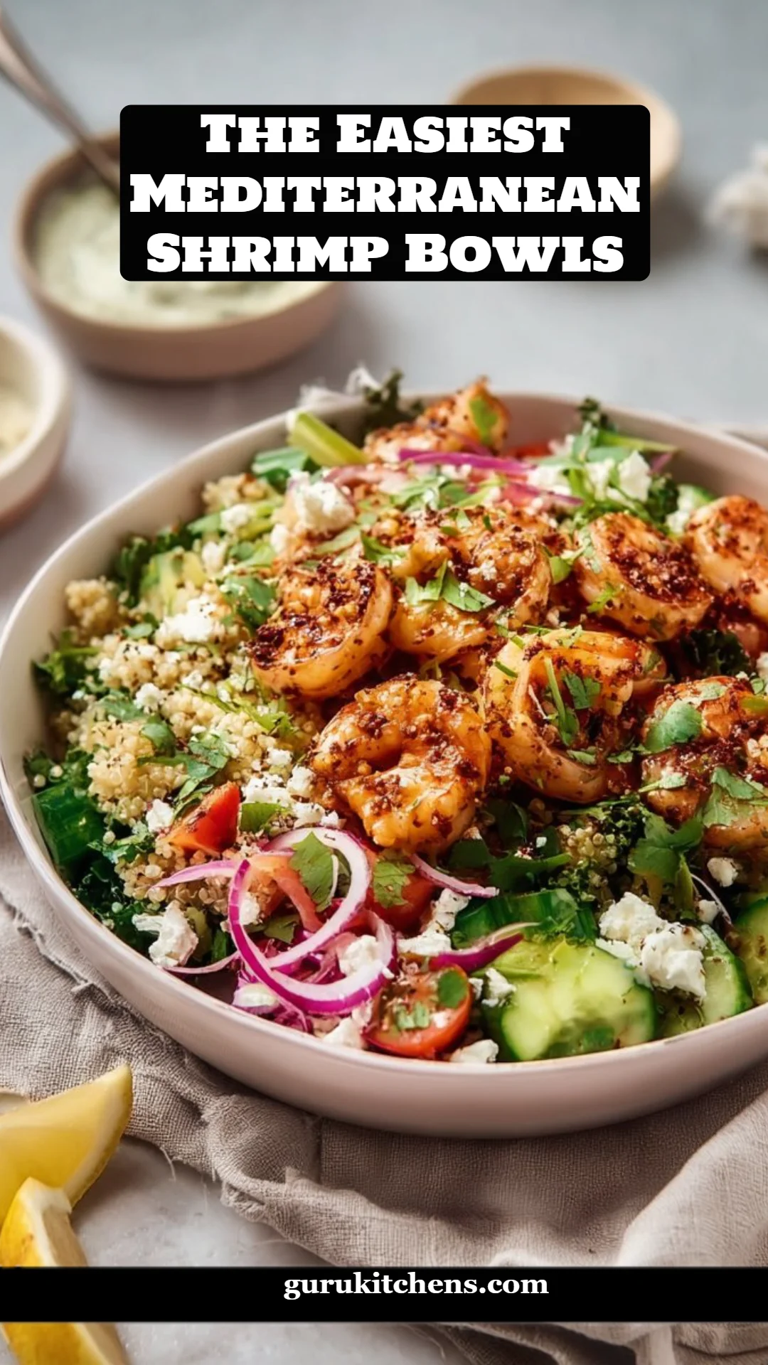 The Easiest Mediterranean Shrimp Bowls