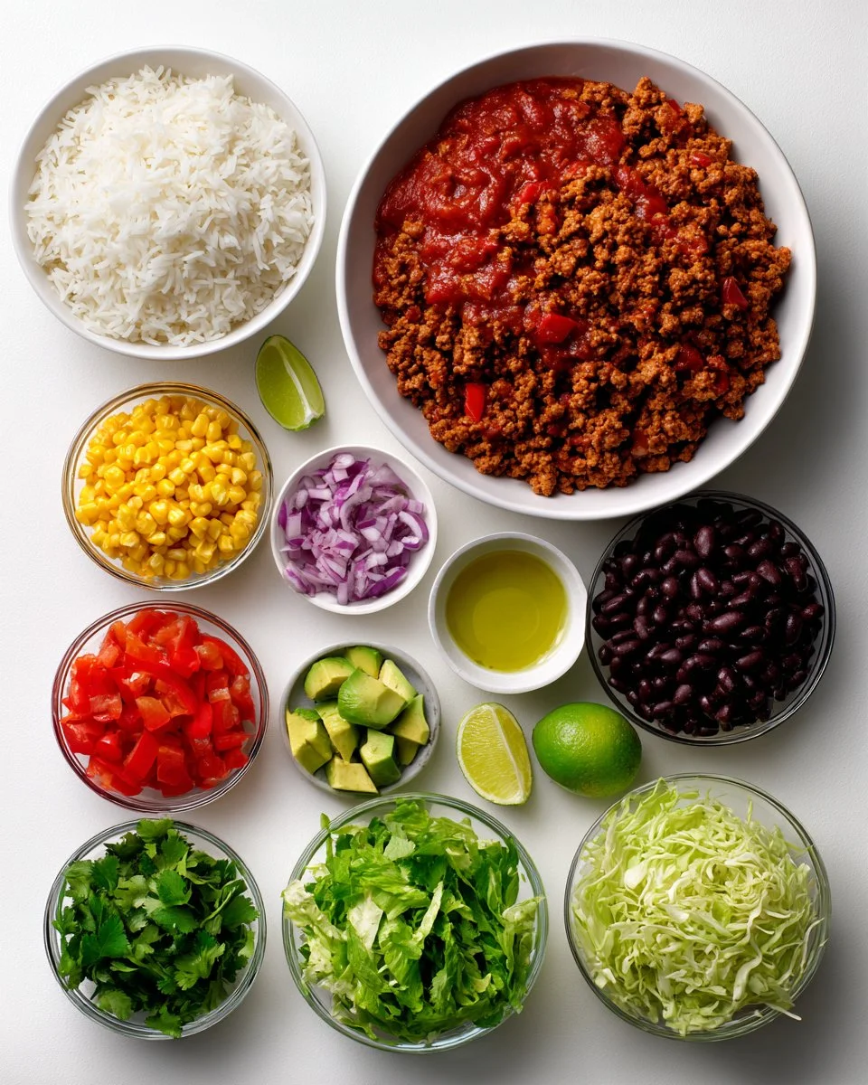 Vegan Ground Beef Burrito Bowls with Impossible Meat