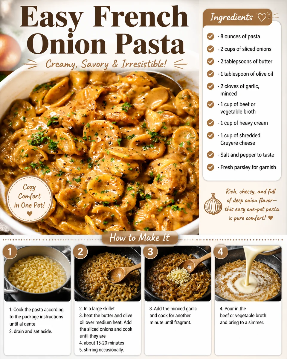 Easy French Onion Pasta