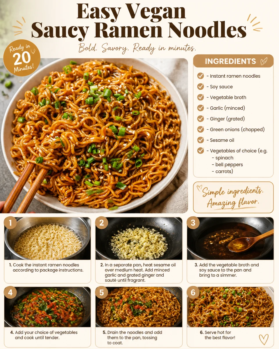 Easy Vegan Saucy Ramen Noodles