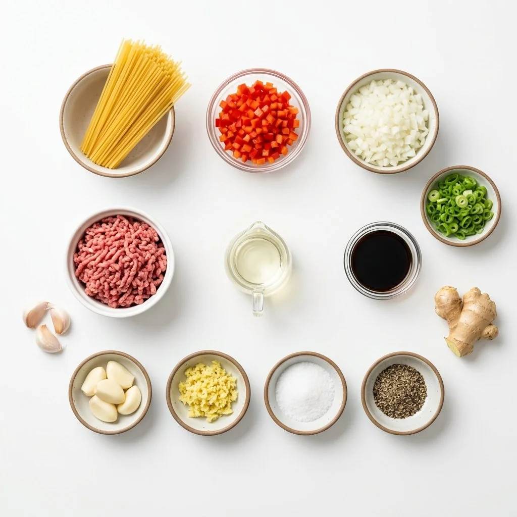 Homemade Spaghetti with Chinese Style Meat Sauce
