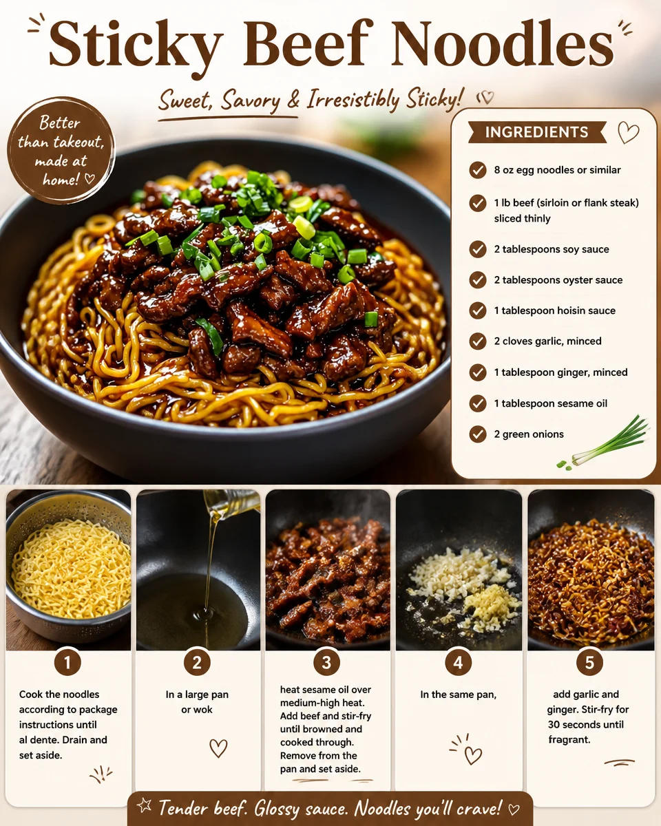 Sticky Beef Noodles