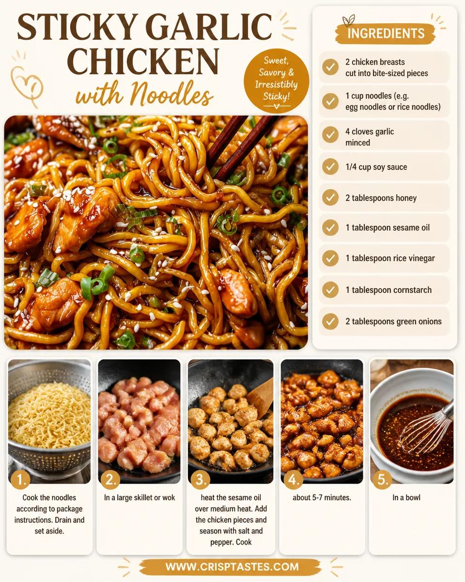 Sticky Garlic Chicken with Noodles