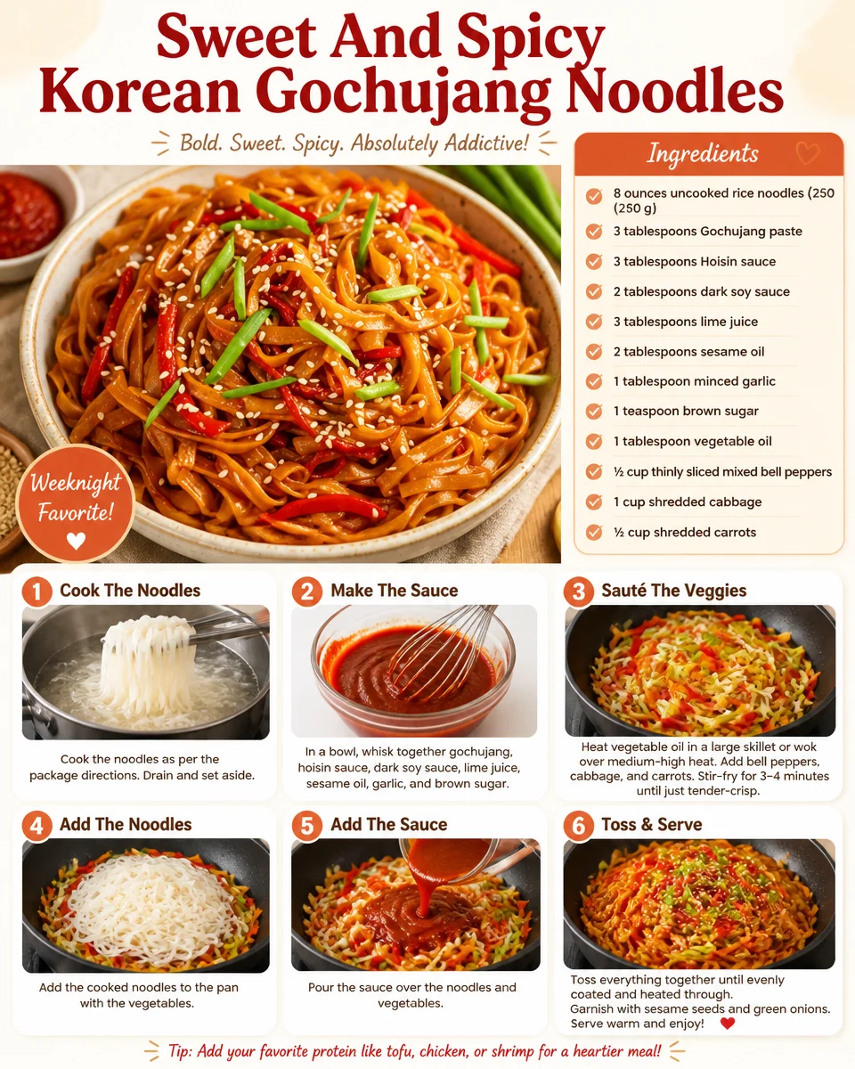 Sweet And Spicy Korean Gochujang Noodles Recipe